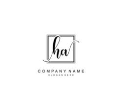 monogramme initial de beauté ha et design élégant du logo, logo manuscrit de la signature initiale, mariage, mode, floral et botanique avec modèle créatif. vecteur