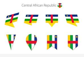 collection de drapeaux nationaux de la république centrafricaine, huit versions des drapeaux vectoriels de la république centrafricaine. vecteur