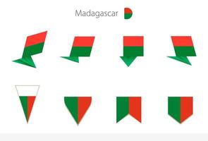 collection de drapeaux nationaux de madagascar, huit versions de drapeaux vectoriels de madagascar. vecteur
