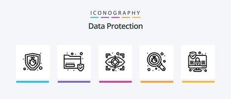 pack d'icônes ligne 5 de protection des données, y compris. Sécurité. Signature. chiffrement. fermé à clé. conception d'icônes créatives vecteur