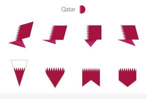 collection de drapeaux nationaux du qatar, huit versions de drapeaux vectoriels du qatar. vecteur