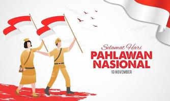 selamat hari pahlawan nasional. traduction, heureux ressortissant indonésien vecteur