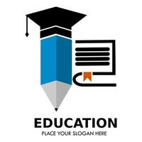 illustration de modèle de logo d'éducation. Convient aux diplômés, à l'éducation, à l'enseignement, aux études, etc. vecteur