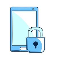 cybersécurité smartphone et cadenas vecteur