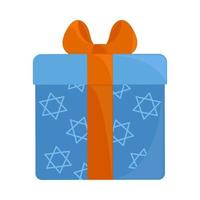 coffret cadeau bleu hanukkah vecteur