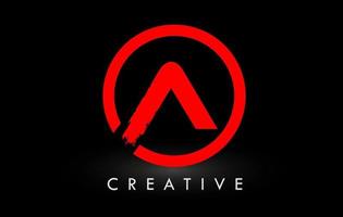 rouge une création de logo de lettre de brosse. logo d'icône de lettres brossées créatives. vecteur