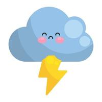 Tempête de caractère ciel kawaii vecteur