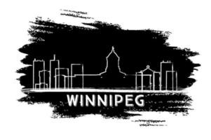 silhouette d'horizon de winnipeg canada. croquis dessiné à la main. vecteur