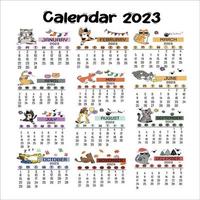 calendrier 2023 coloriage vecteur