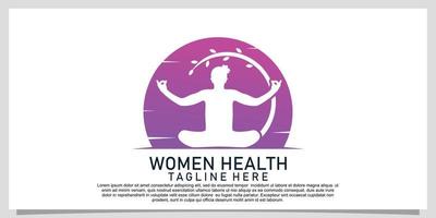 femme santé logo design inspiration et beauté femme corps mince concept unique vecteur premium partie 1