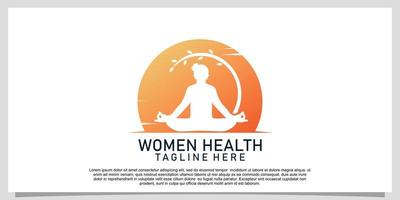 femme santé logo design inspiration et beauté femme corps mince concept unique vecteur premium partie 3