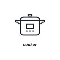 Le symbole de la cuisinière à signe vectoriel est isolé sur un fond blanc. couleur de l'icône modifiable.