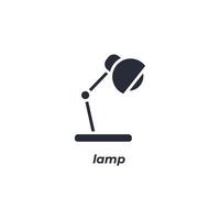 le symbole de lampe de signe de vecteur est isolé sur un fond blanc. couleur de l'icône modifiable.