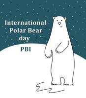 illustration vectorielle de jour ours polaire. ours illustration pour pancarte, brochure, affiche vecteur