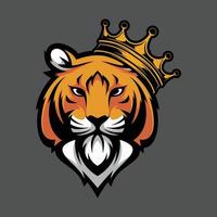 vecteur de conception de mascotte de couronne de tigre