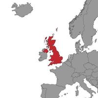 Royaume-Uni sur la carte du monde. Illustration vectorielle. vecteur