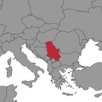 serbie sur la carte du monde. illustration vectorielle. vecteur