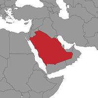 l'arabie saoudite sur la carte du monde. illustration vectorielle. vecteur