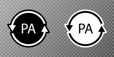 symbole de recyclage plastique pa polyamide, illustration vectorielle vecteur