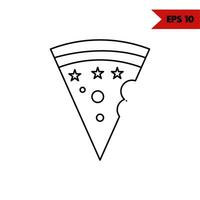 illustration de l'icône de la ligne de pizza vecteur