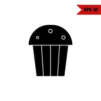 illustration de l'icône de glyphe de cupcake vecteur