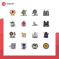 16 icônes créatives signes et symboles modernes de pièces de monnaie immobilier carte plan maison éléments de conception vectoriels créatifs modifiables vecteur
