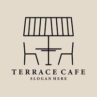 logo, icône et symbole d'art de café de terrasse, conception d'illustration de vecteur