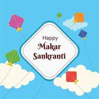 fond heureux makar sankranti vecteur