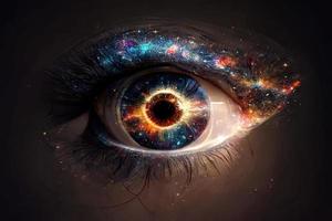 galaxie dans les yeux vecteur