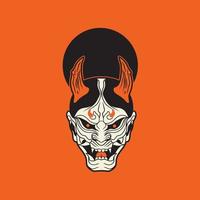 illustration vectorielle de conception de logo de masque de démon japonais oni, il peut être utilisé pour la conception de chemise ou une affiche vecteur
