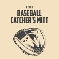 illustration vectorielle de baseball rétro catcher mitt vecteur