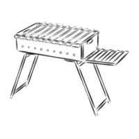 croquis de vecteur de gril de barbecue