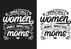 la conception de typographie de maman lettrage dessiné à la main avec élément floral peut être utilisée sur une tasse, un t-shirt vecteur