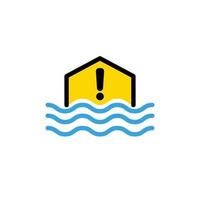 illustration du logo du symbole des dommages causés par les inondations vecteur