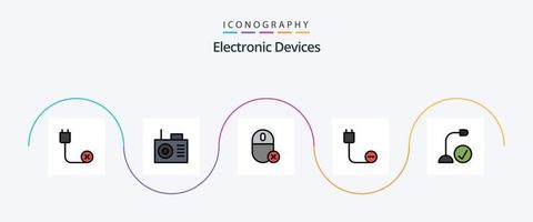 ligne d'appareils remplie de 5 icônes plates, y compris les ordinateurs. Matériel. dispositifs. dispositifs. des ordinateurs vecteur