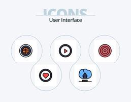pack d'icônes remplies de ligne d'interface utilisateur 5 conception d'icônes. la ligne. basique. en haut. utilisateur. interface vecteur
