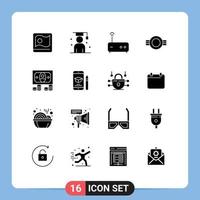 pack d'icônes vectorielles stock de 16 signes et symboles de ligne pour les éléments de conception vectoriels modifiables de qualité militaire étudiant ordinaire vecteur