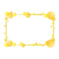 jolie bordure rectangulaire décorative avec motif en forme de pois jaunes. album photo, cadre photo, bulle de dialogue. isolé sur fond blanc, design plat, vecteur eps10