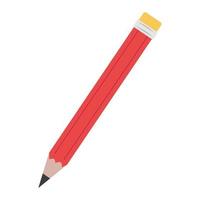 crayon de dessin animé, perspectives rouges. papeterie design plat. isolé sur fond blanc, vecteur eps10