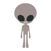 dessin animé mignon personnage extraterrestre gris drôle avec pose debout. isolé sur fond blanc, design plat, vecteur, illustration, eps10 vecteur