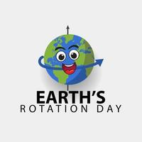 jour de la rotation de la terre, adapté à l'arrière-plan et à la bannière, illustration vectorielle mignon de la terre vecteur