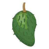 vecteur de dessin animé d'icône de corossol vert entier. Fruit exotique