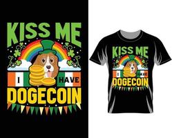 embrasse moi j'ai dogecoin st patrick s day t shirt design vector