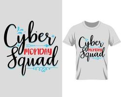 vecteur de conception de t-shirt vendredi noir équipe cyber lundi