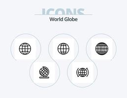 pack d'icônes de ligne globe 5 conception d'icônes. . globe. supporter. global. globe vecteur