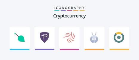 pack d'icônes plat 5 de crypto-monnaie, y compris komodo. crypto. crypto-monnaie. pièce de monnaie. crypto-monnaie. conception d'icônes créatives vecteur