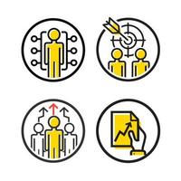 illustrations ensemble d'icônes vectorielles de symbole d'environnement de travail. conception de vecteur pro