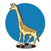 illustration de dessin animé de girafe en conception modifiable de vecteur