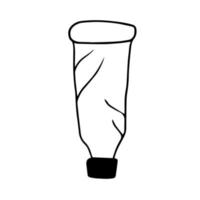 tube de crème dessiné à la main dans un style doodle vecteur