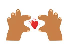 illustration de vecteur de dessin animé de deux mains montrent le geste du coeur.